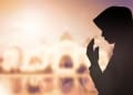 Muslim Woman pray and Beautiful background.