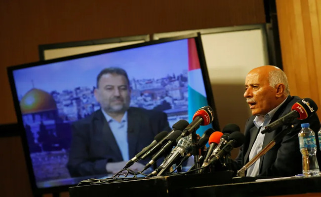 Senior Fatah official Jibril Rajoub speaks in Ramallah